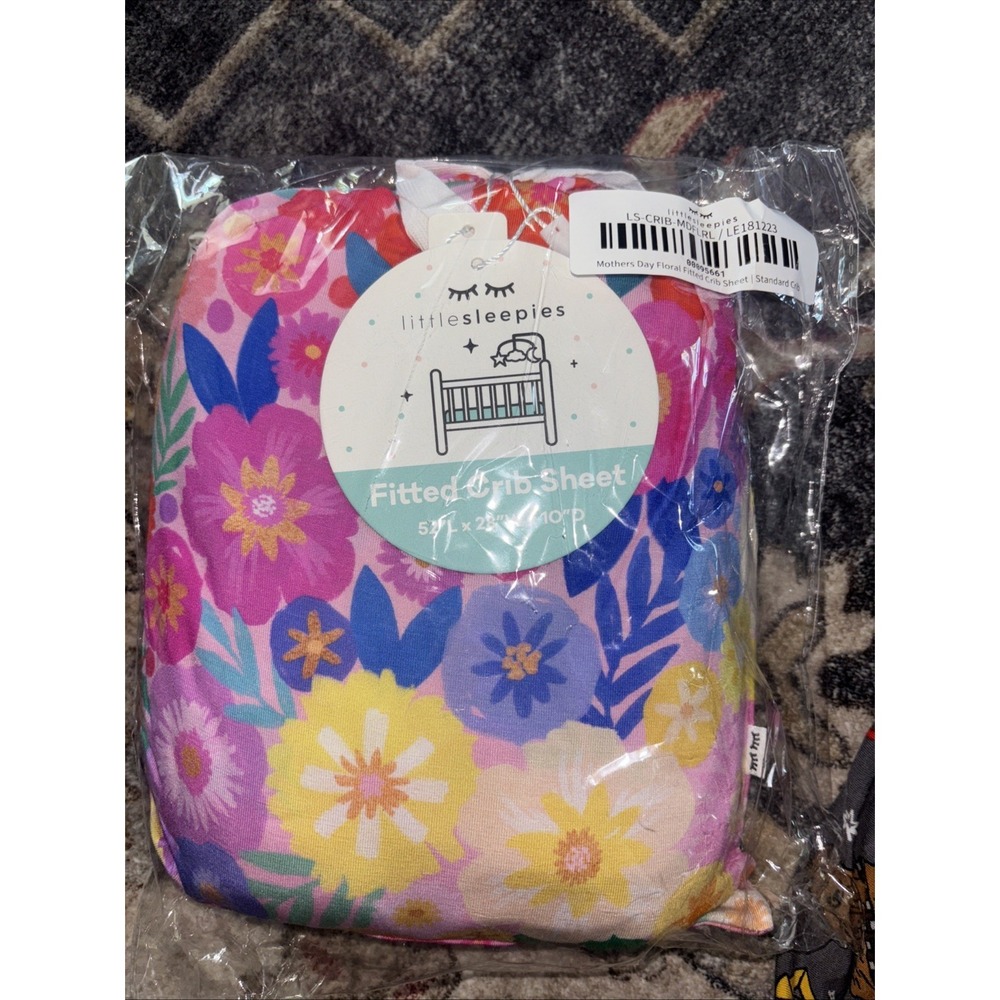 NWT Little Sleepies Mothers Day Floral Standard Crib Sheet